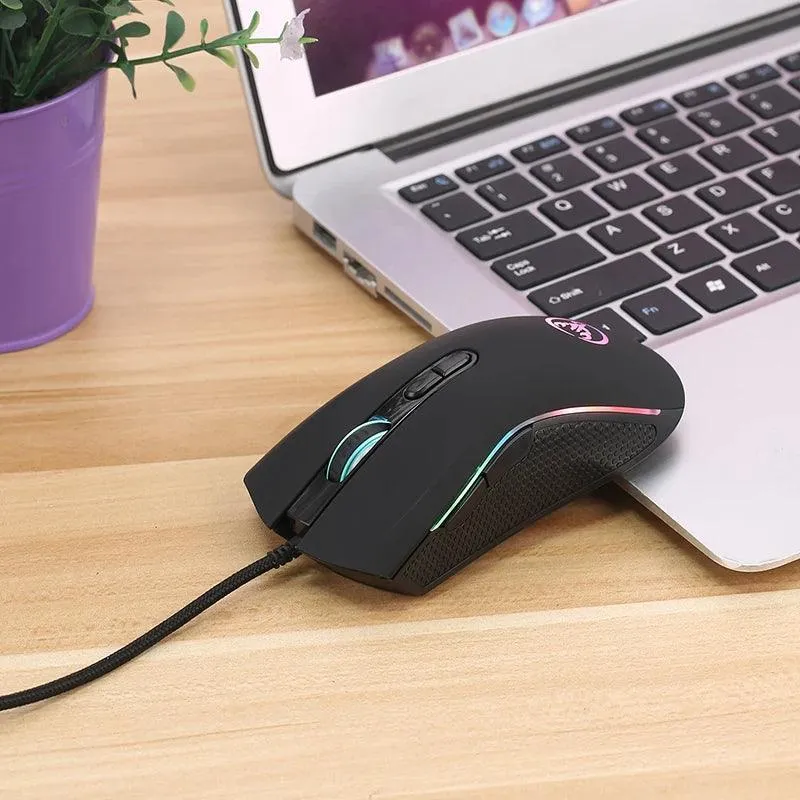 USB Gaming Mouse, Adjustable DPI, 7 Programmable Buttons, Ergonomic Design, RGB Lighting, Wired, Windows & Mac Compatible