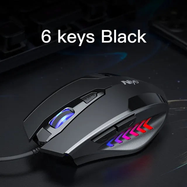 USB Wired Gaming Mouse 2400DPI Adjustable 6 Buttons LED Optical Professional Gamer Mause Computer Mice for PC Laptop Mouse Gamer