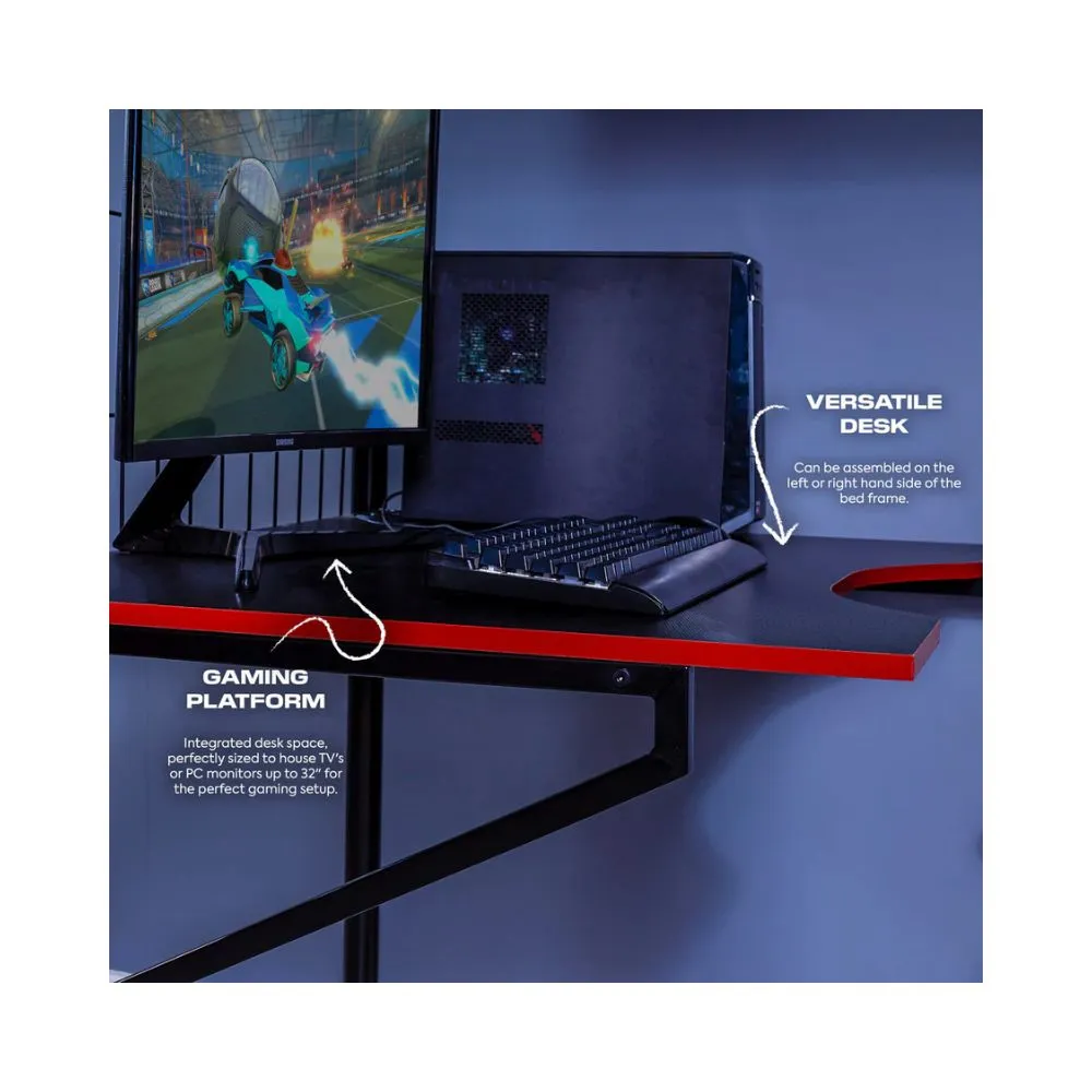 X Rocker Icarus XL High Sleeper Gaming Bed With Desk