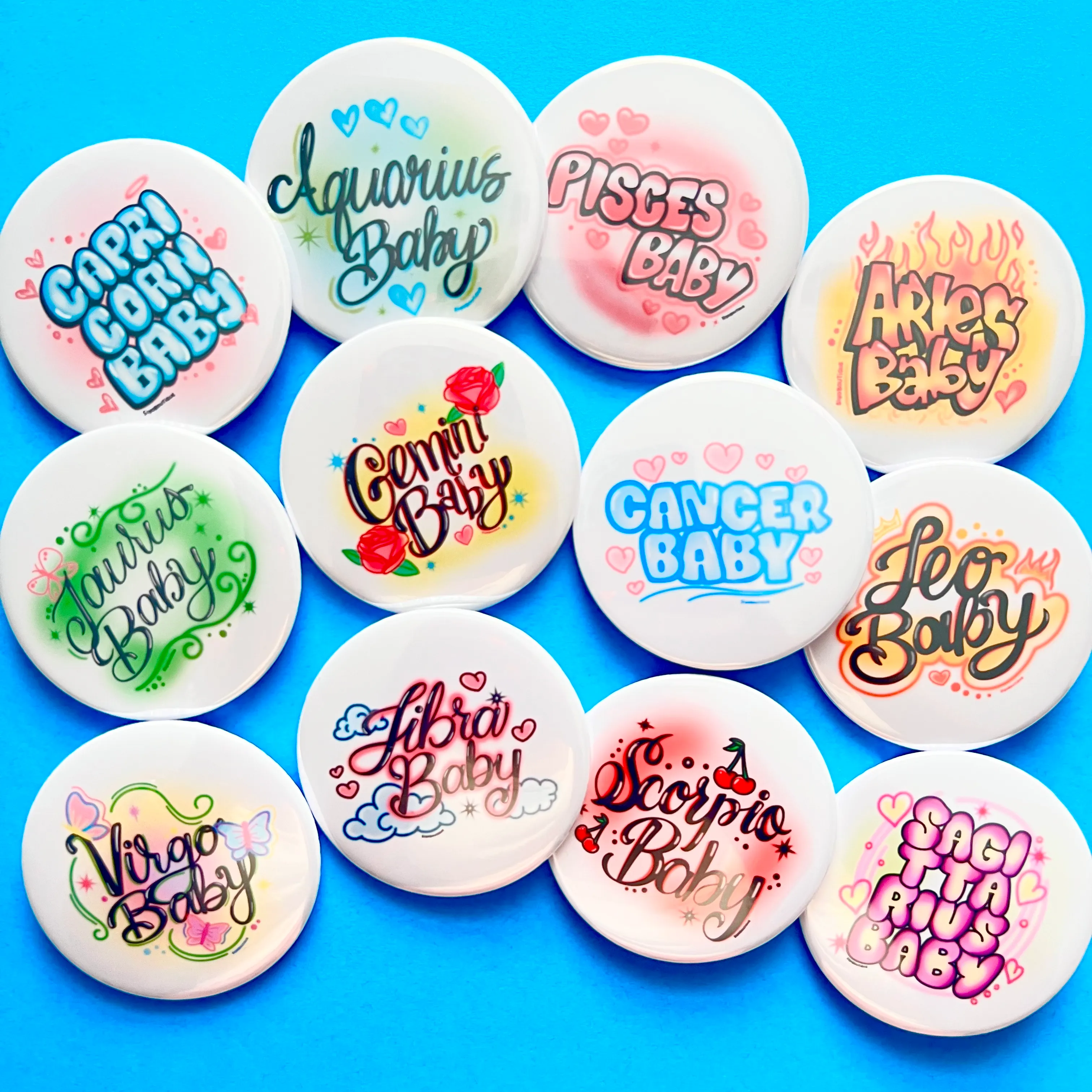 Zodiac Babe Airbrush Buttons